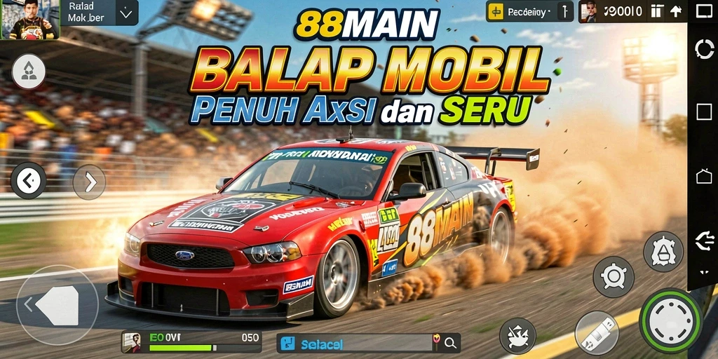 Tampilan menakjubkan dari gameplay balap di 88MAIN.