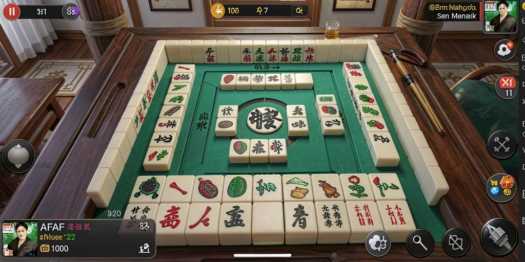 Tampilan gameplay Mahjong yang menarik dan penuh warna.