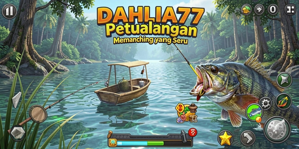 Screenshot gameplay DAHLIA77 yang menampilkan keindahan memancing.