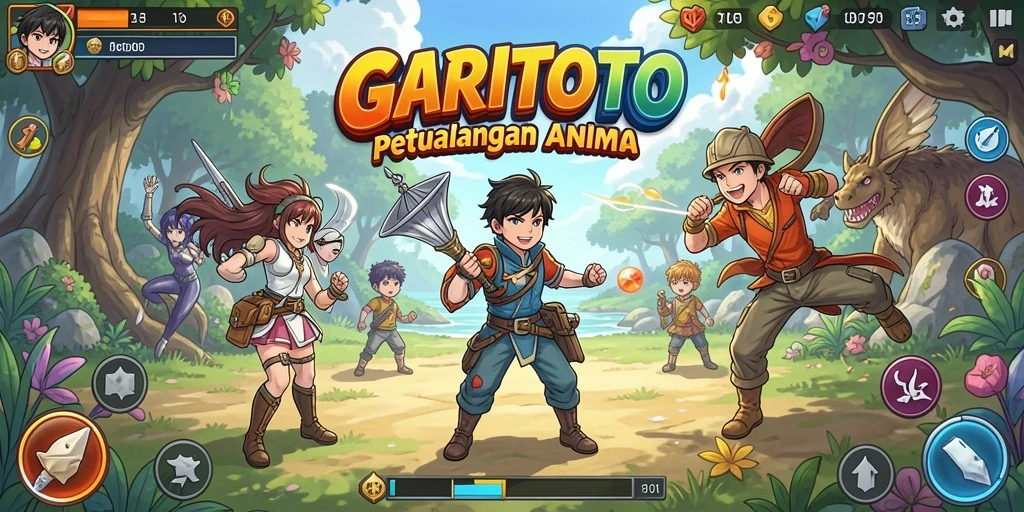 Tampilan gameplay GARITOTO yang menakjubkan dengan aksi karakter Anime.
