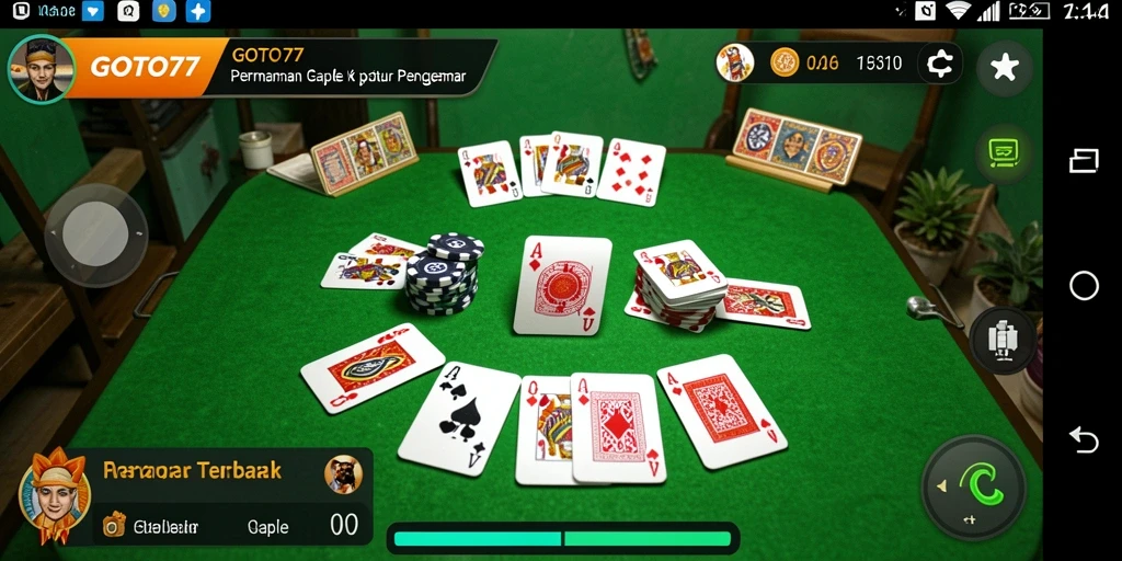 Tampilan gameplay GOTO77 yang menampilkan keseruan permainan Gaple.