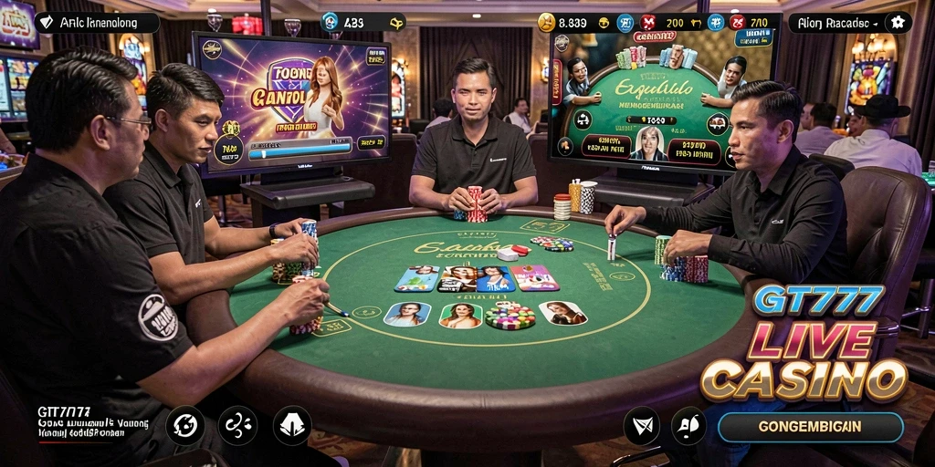 Tampilan gameplay Live Casino yang menarik dan interaktif di GT777.