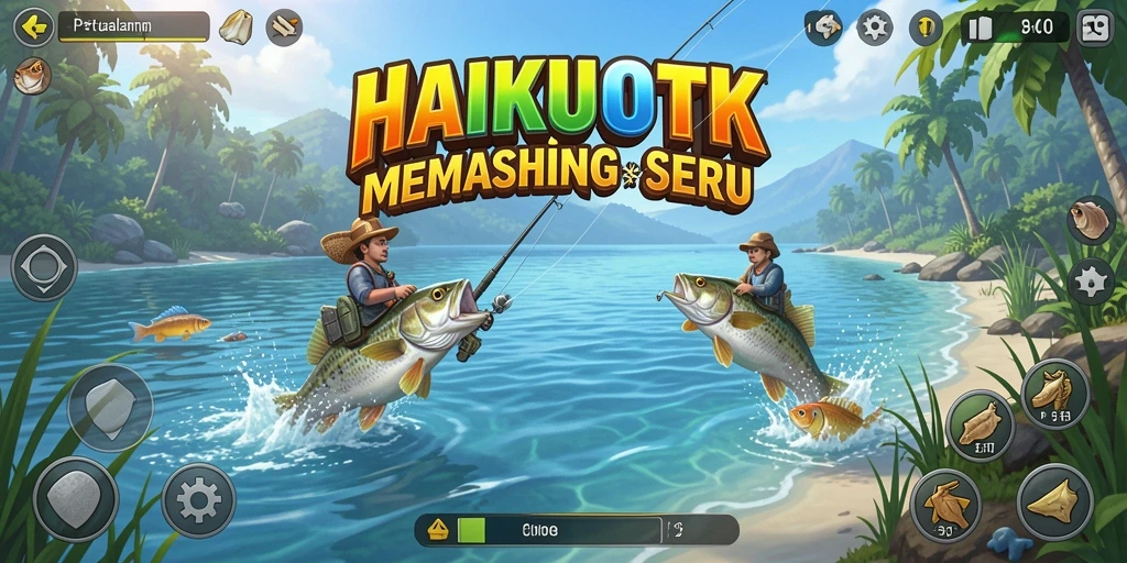 Tangkapan ikan yang luar biasa di HAIKUOTK dengan latar belakang pemandangan yang indah.