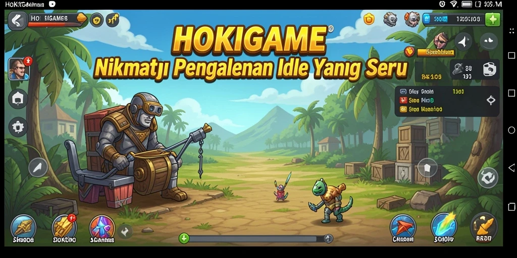 Gameplay seru HOKIGAME dengan karakter unik dan misi menarik.