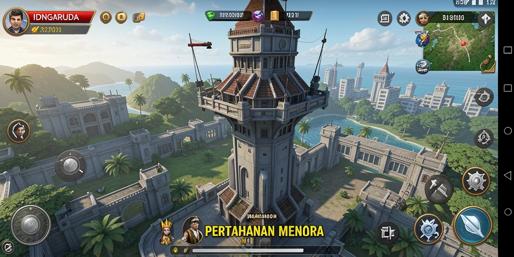 Tampilan gameplay menara pertahanan yang menarik di IDNGARUDA.