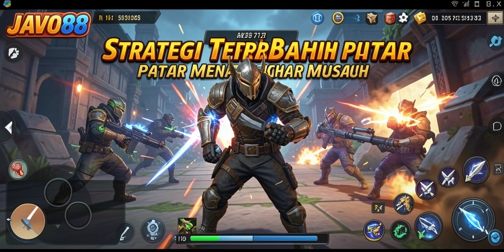 Tampilan gameplay JAVO88 menampilkan pertempuran strategis yang mendebarkan.