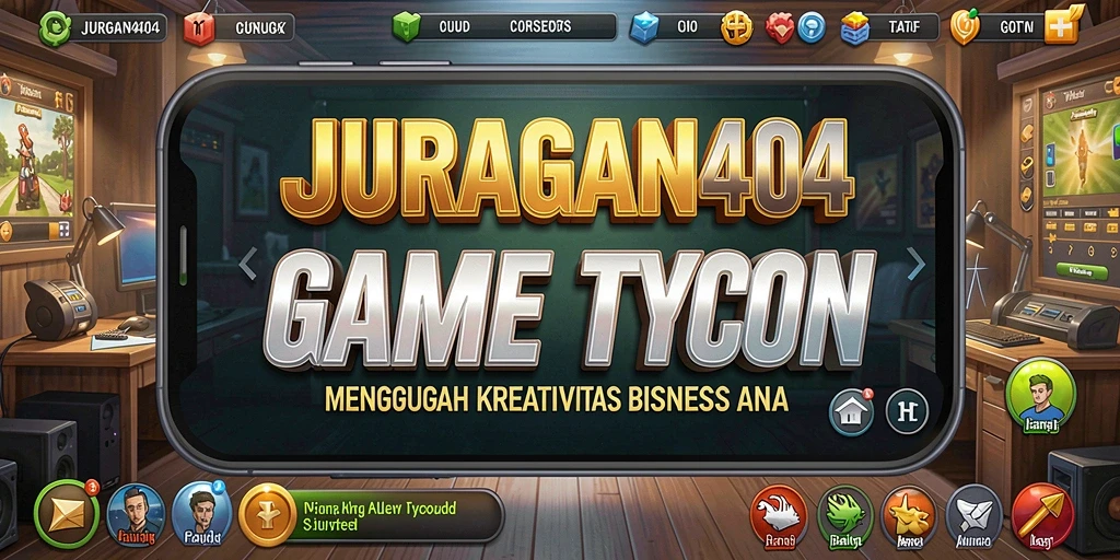 Screenshot utama JURAGAN404 menampilkan gameplay Tycoon yang seru dan mendebarkan.