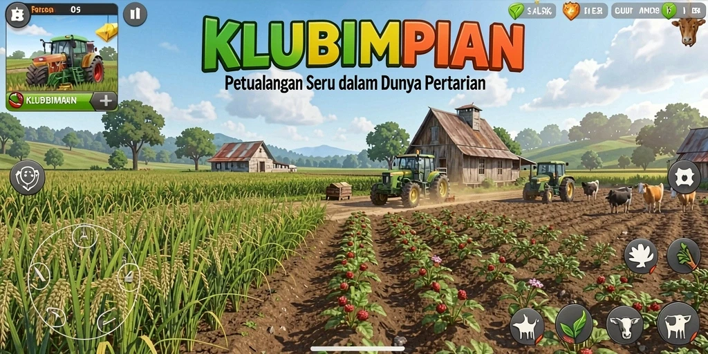 Tampilan gameplay KLUBIMPIAN yang menarik dan penuh warna.