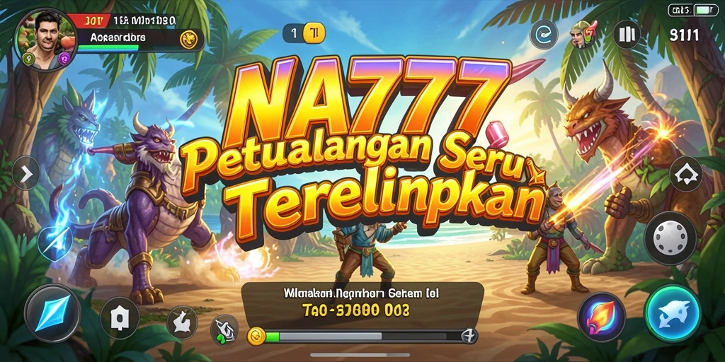 Screenshot gameplay NA777 menampilkan karakter menjelajahi dunia petualangan yang luas.