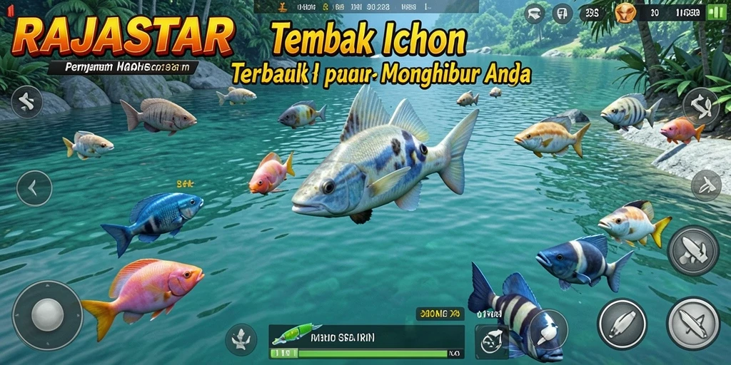 Screenshot aksi mendebarkan dalam game Tembak Ikan RAJASTAR.