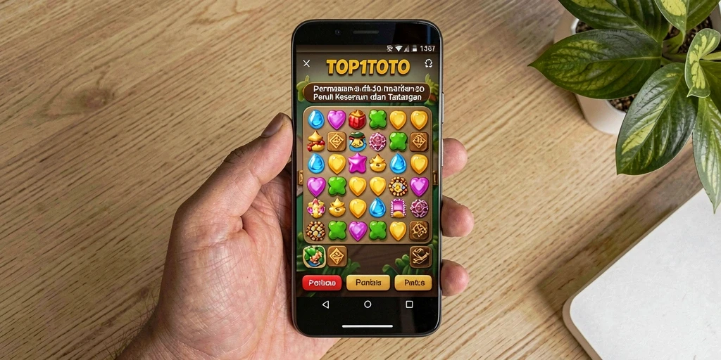 Tampilan gameplay TOP1TOTO yang menarik dalam mode Match-3.
