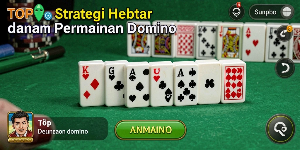Screenshot gameplay TOPDOMINO menunjukkan momen mendebarkan dalam strategi permainan.
