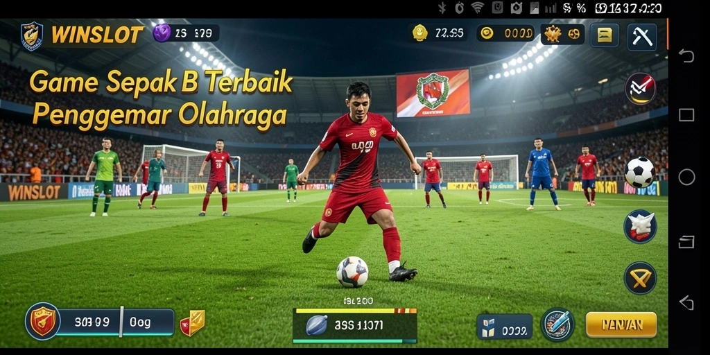 Tampilan gameplay memukau dalam WINSLOT dengan aksi sepak bola penuh semangat.